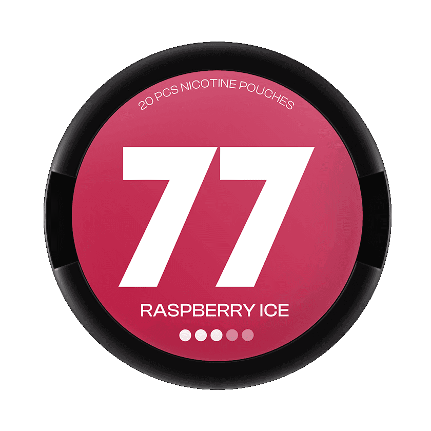 77 Nicotine Pouches 77 Nicotine Pouches Raspberry Ice S3 Strong – nikotinpåsar