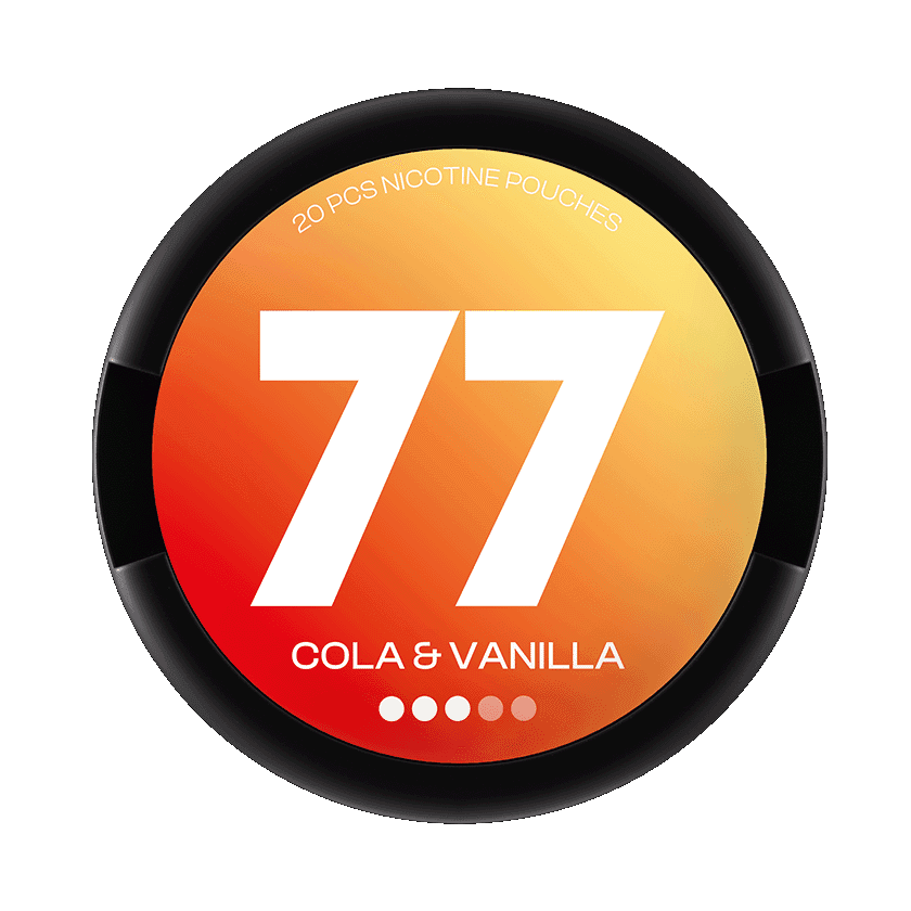 77 Nicotine Pouches 77 Nicotine Pouches Cola & Vanilla S3 Strong – nikotinpåsar