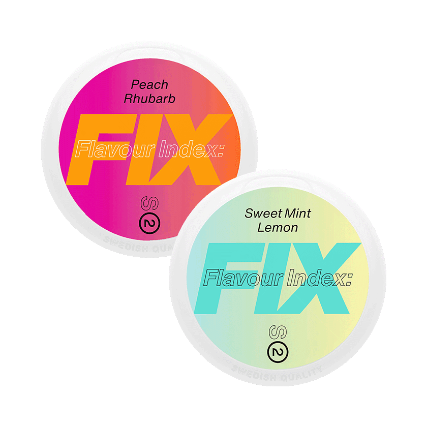 FIX Mixpack Peach Rhubarb & Sweet Mint Lemon - nikotinpåsar