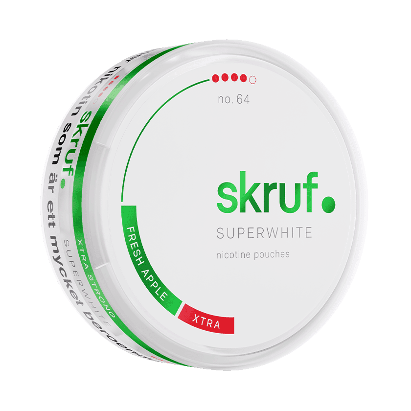 Skruf Super White Skruf Superwhite No.64 Fresh Apple Extra Strong Strong – nikotinpåsar