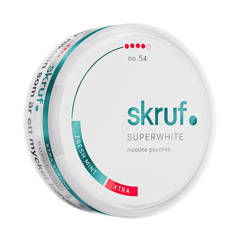 Skruf Super White Skruf Superwhite No.54 Fresh Mint Xtra Strong Strong – nikotinpåsar